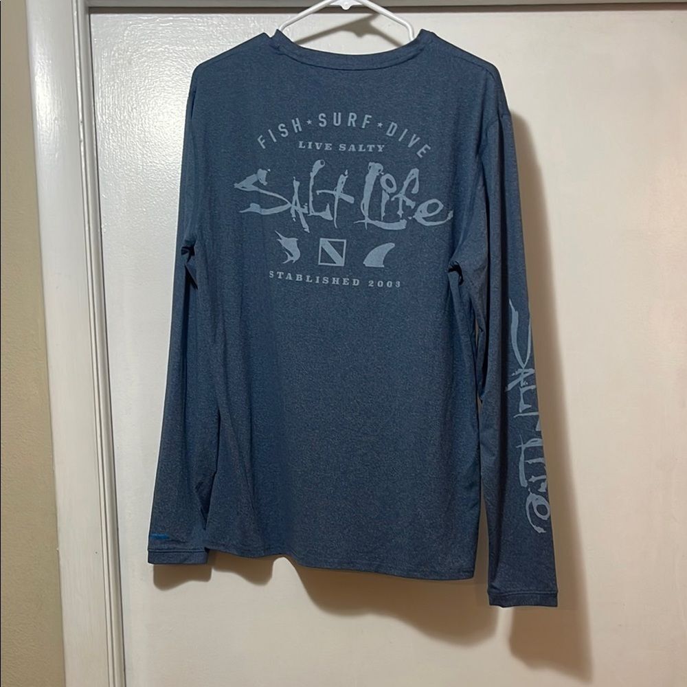 Salt Life Blue Long Sleeve Tee Casual Comfort size medium